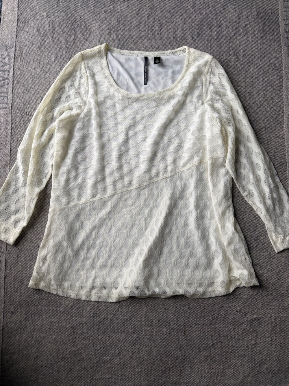 Skye's the Limit Ivory Lace Overlay Scoop Neck Blouse